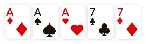 mâini poker - exemplu de Full House