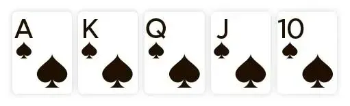 Exemplu de Chintă Royală (Royal Flush) - cea mai bună dintre mâini poker