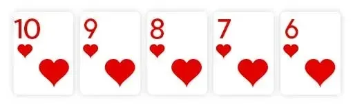 Exemplu Chintă de culoare (Straight Flush) - a doua în top mâini poker
