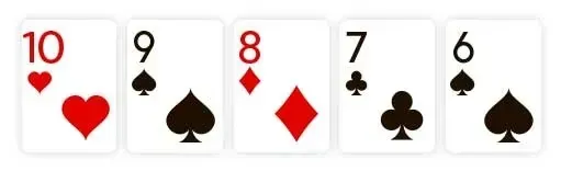 Exemplu de Chintă (Straight) la poker